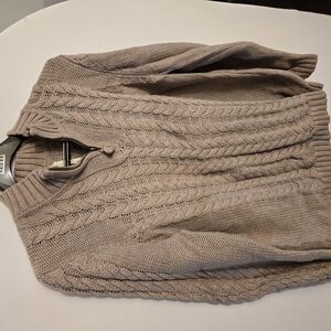 Talbots Taupe Cable Knit Sweater
